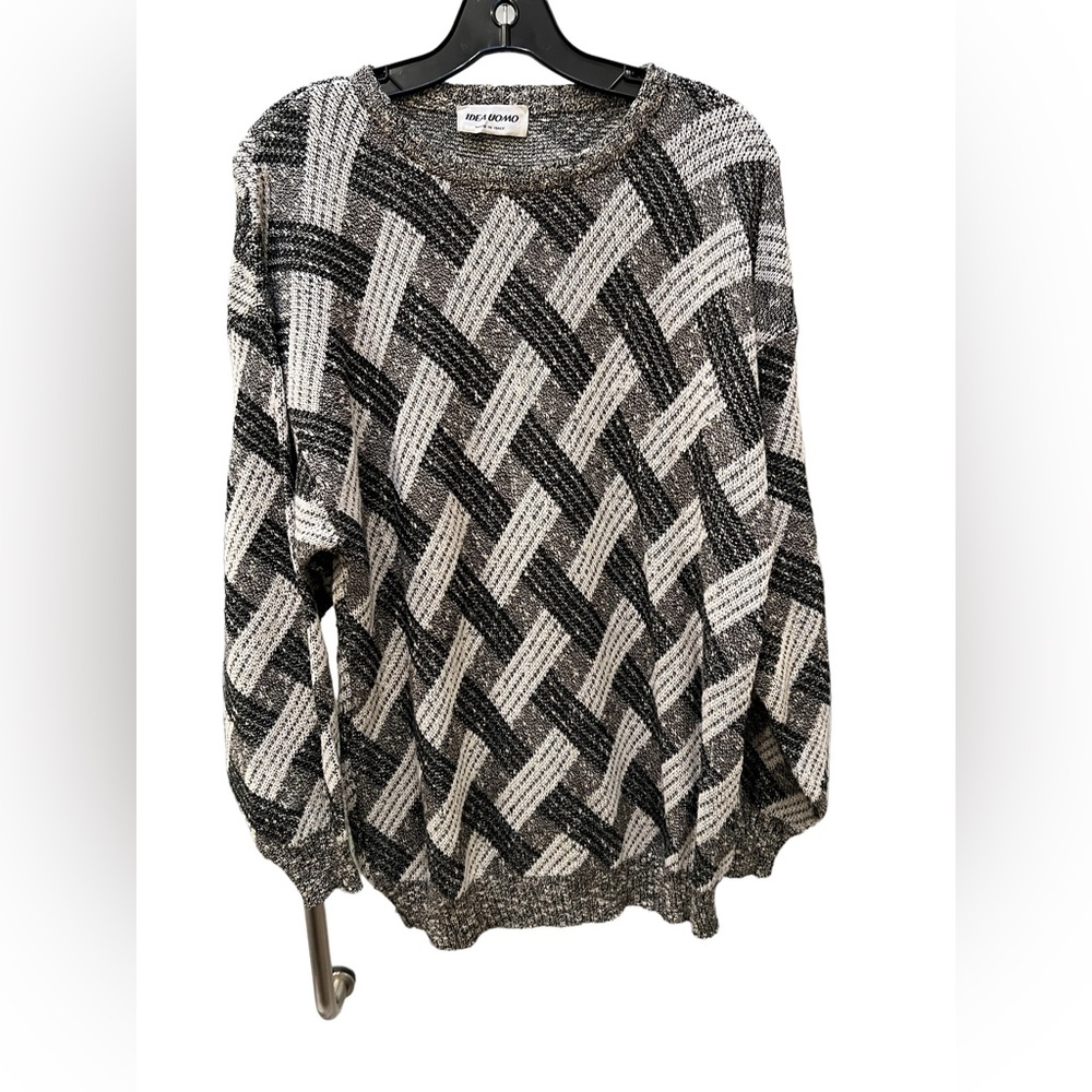 Idea Uomo Made in Italy Gray and White Marbled 80’s Sweater